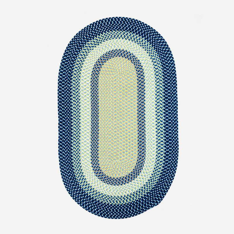 Tapis intérieur / extérieur Quinebaug - bleu, Ovale 2 pi x 4 pi