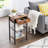 Table de chevet 1 tiroir en acier brun