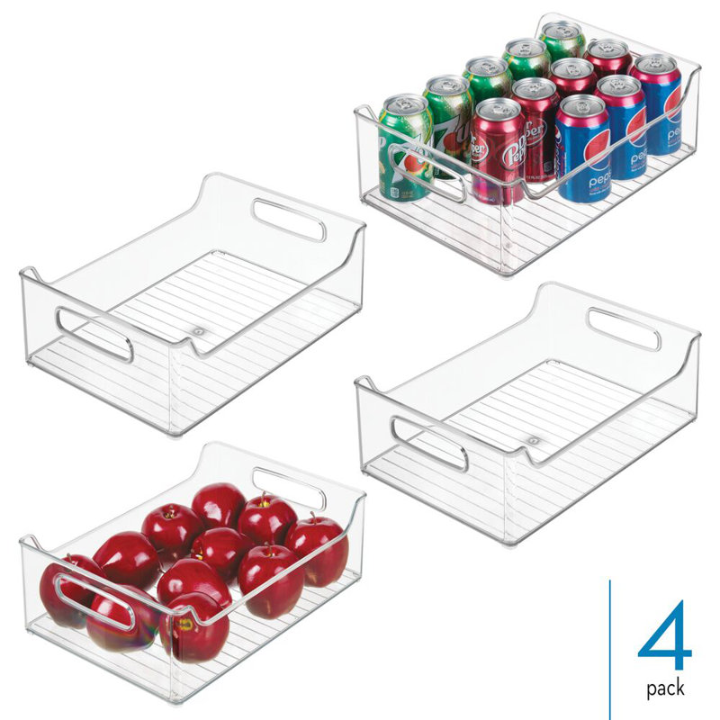 Boîte à garde-manger empilable en plastique avec poignées iDesign - Ensemble de 4 - Transparent
