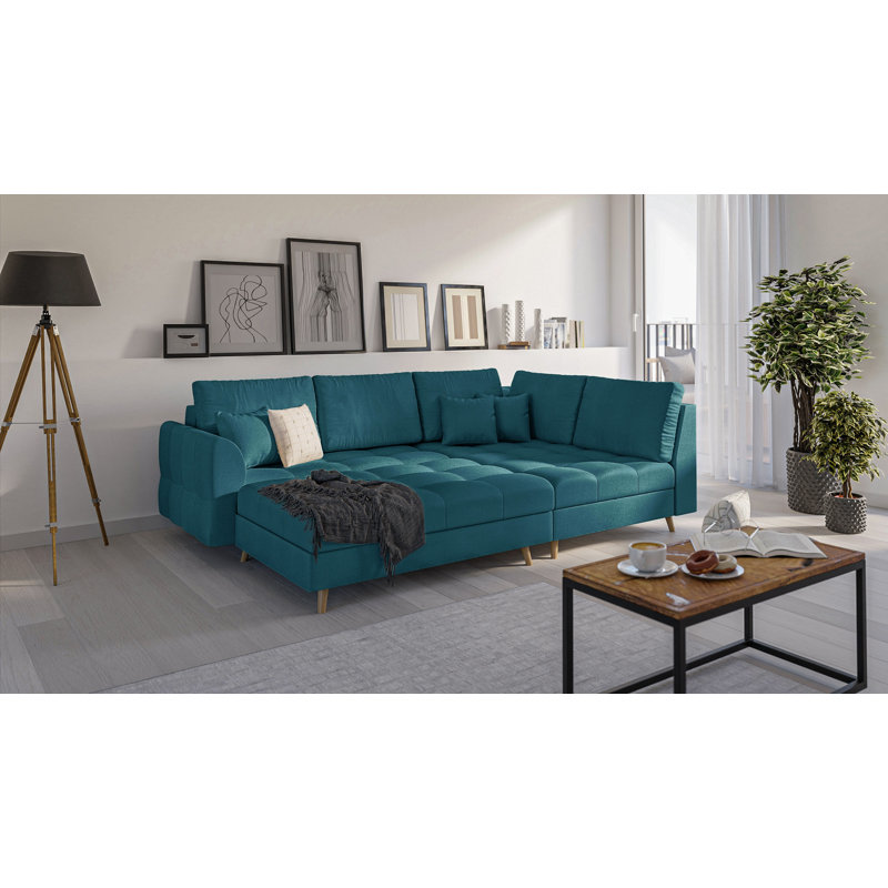 Scandinavian Footstool, Blue`