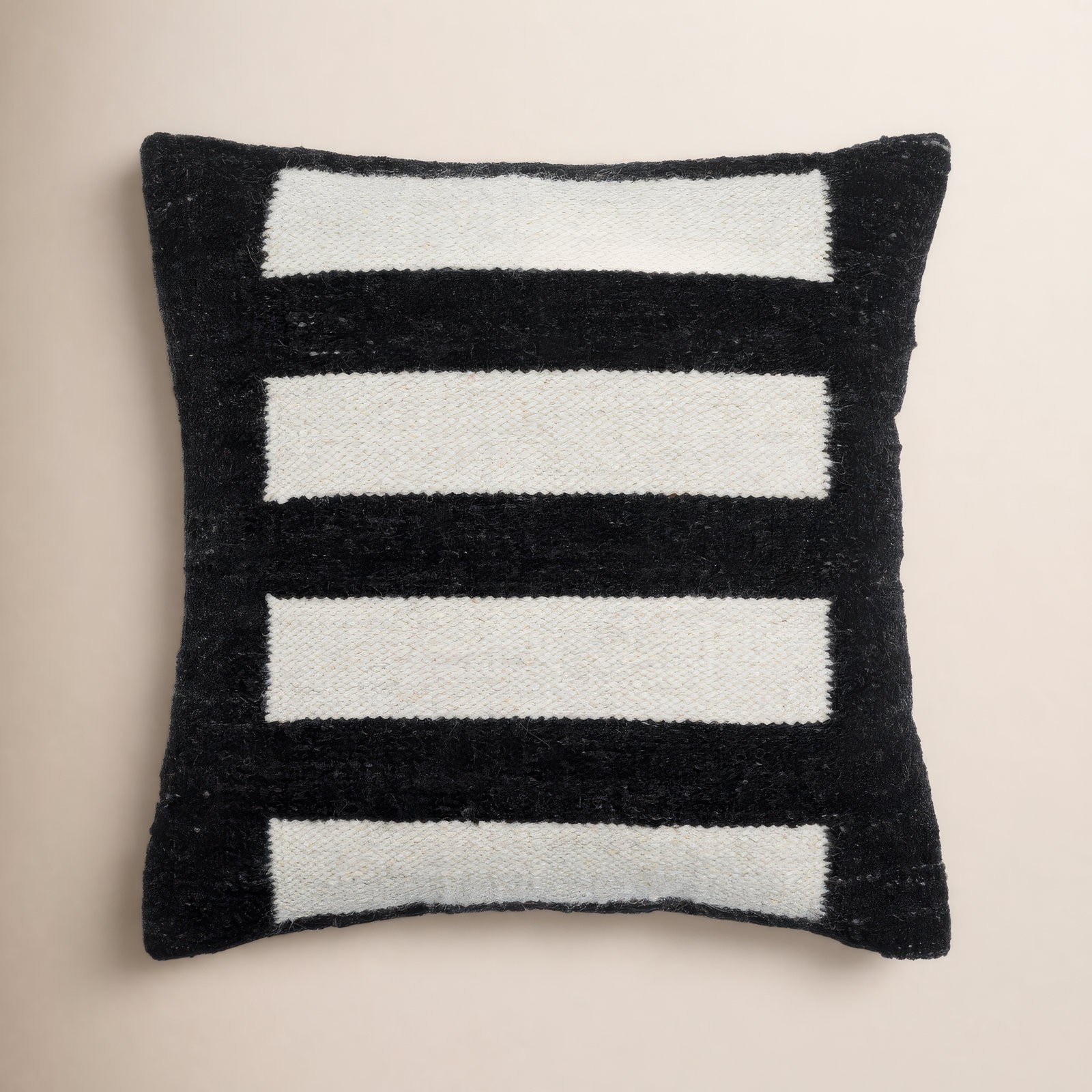 Osmund Geometric Throw Pillow, 22" x 22", Down, Light Silver