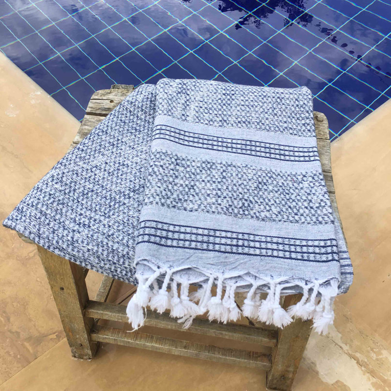 Serviette de bain 100% coton, Bleu foncé