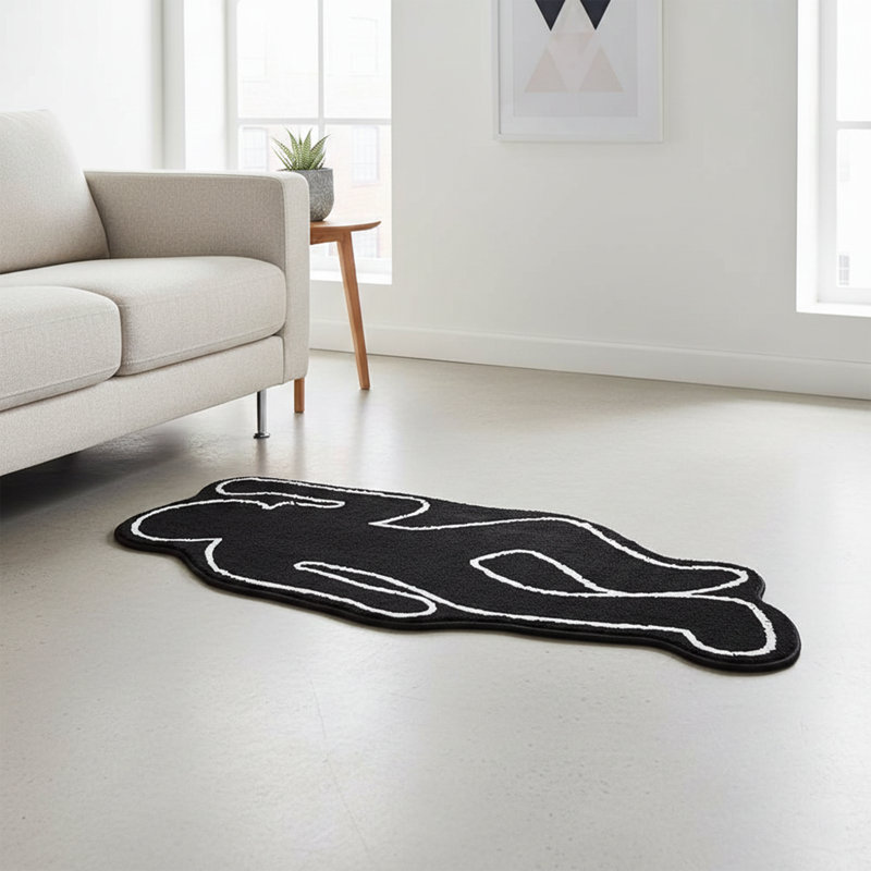 👤 Chalk Outline Modern Shaped Accent Rug