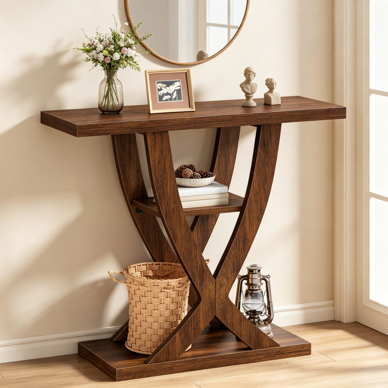 80cm Console Table, Brown