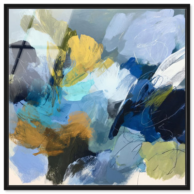 Soft Collision II Acrylic Print Blue Wall Decor by Art Remedy, Ready to Hang, 12 x 12