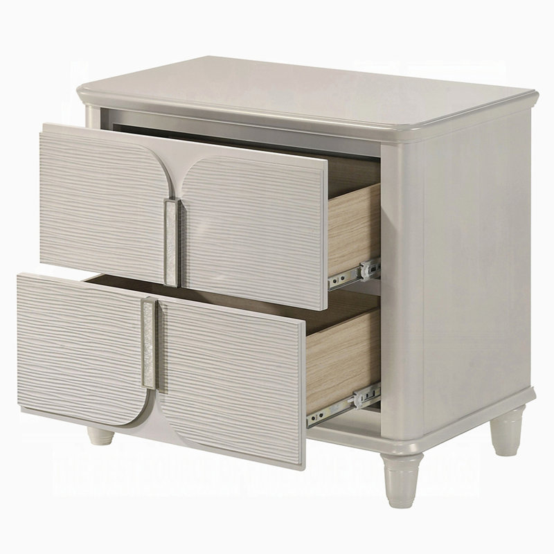 Ensemble de meubles de chambre à coucher en bois de luxe à 2 tiroirs Pearl