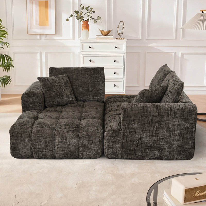 Canapé modulaire 108 po Chenille, Face à la gauche, Chenille brun