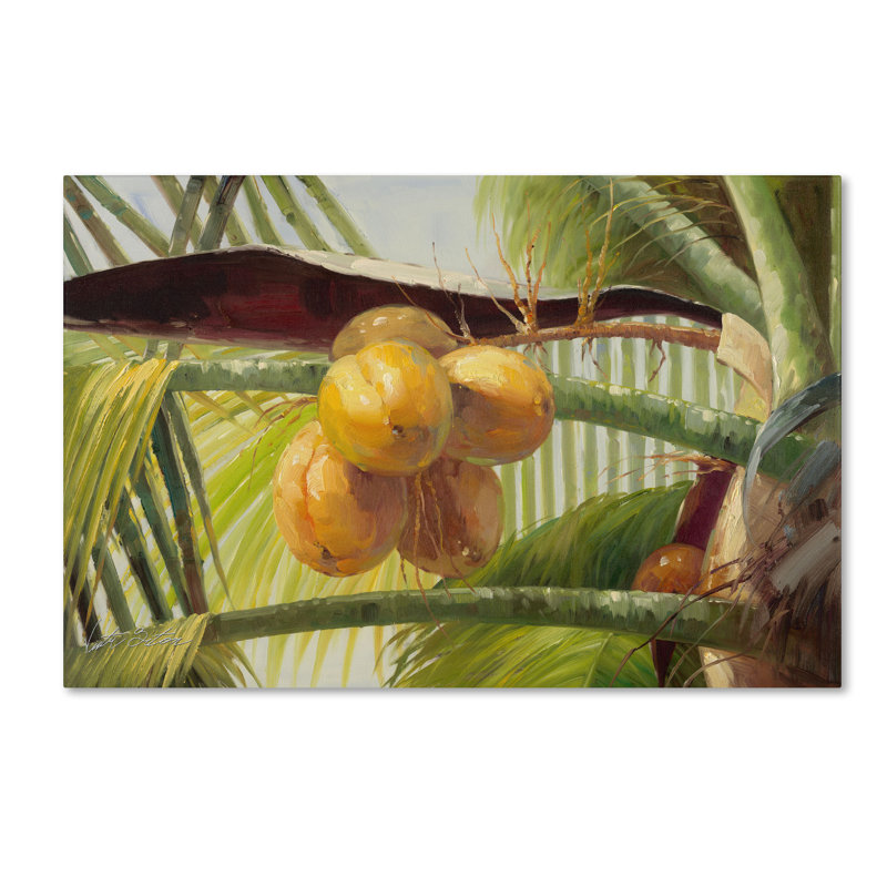 « coco palm i », reproduction sur toile tendue, H 12 po x l 19 po x P 2 po