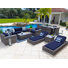 Malmo Collection In Gray 15 - Person Patio Conversation Set with Cushions