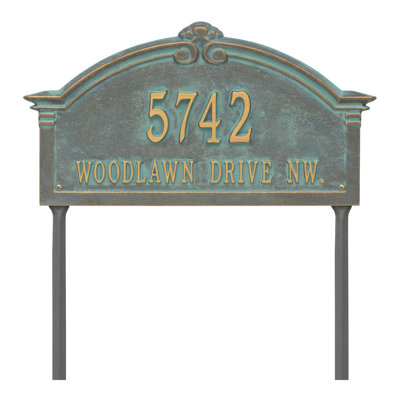 Roselyn Arch Personalized Grande 2-Line Lawn Address Sign