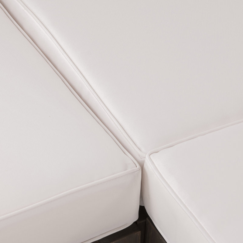Banc de coin gauche avec coussin, Blanc