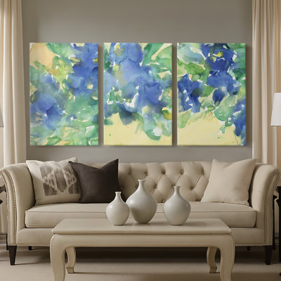 3 pièces Farty Flora I - Toile tendue avec châssis sur mesure