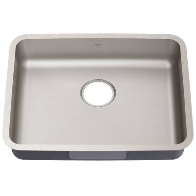 Dex™️ Series KRAUS 25" L Undermount 16 Gauge Stainless Steel Single Bowl ADA Kitchen Sink