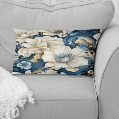 Coastal Breeze Paisley Pattern III - Paisley Printed Throw Pillow