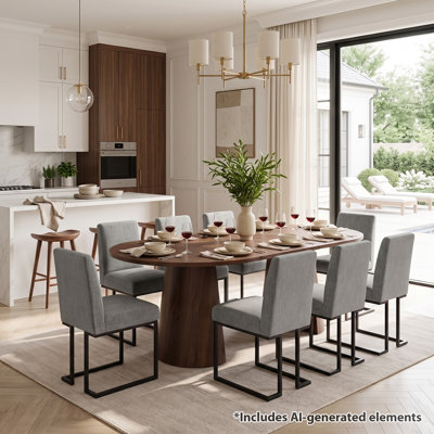 Ensemble de salle à manger extensible de 47 à 83 po avec chaises rembourrées pour 4 à 8 personnes