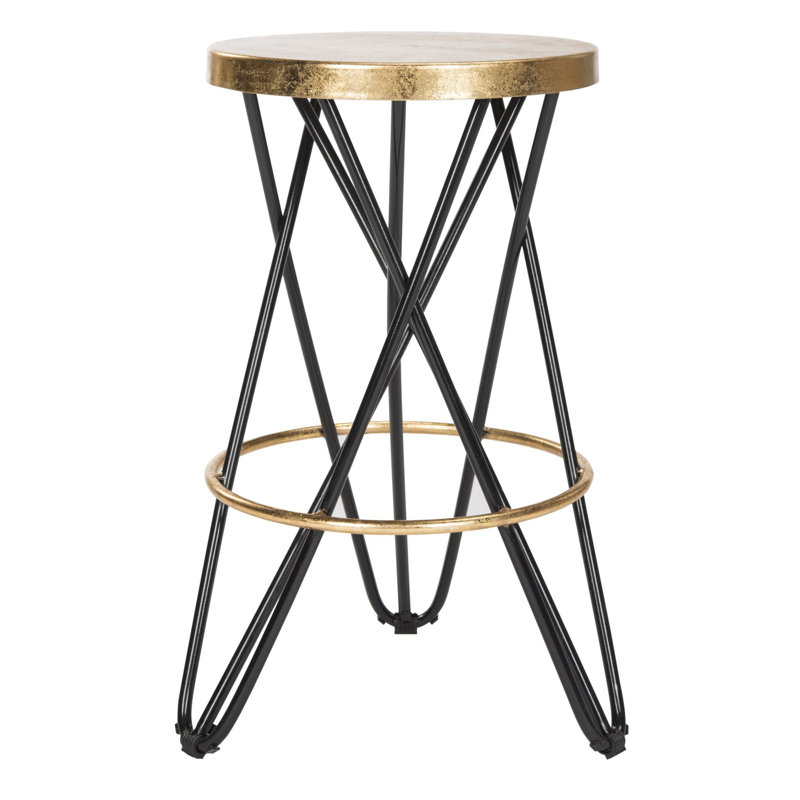 Lulabelle Counter Stool with Metal Frame, Counter Stool (24" Seat Height), Black