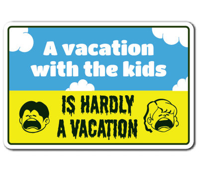 Panneau de vacances avec les enfants