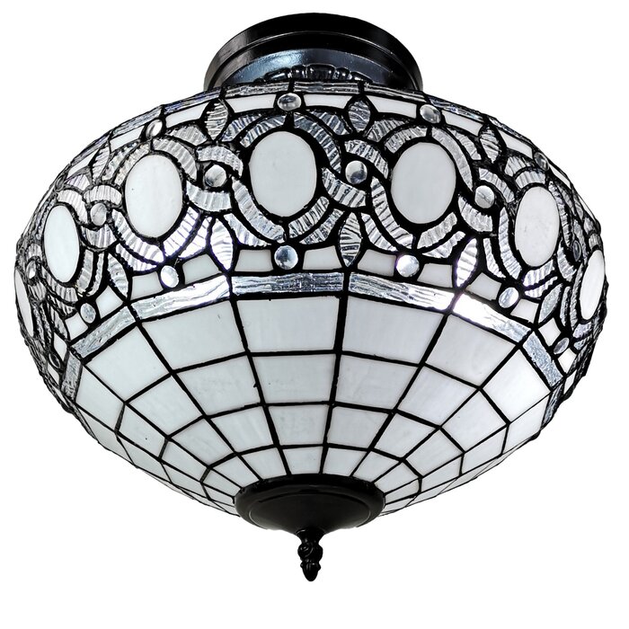 August Grove® Lennie Glass Semi Flush Mount | Wayfair