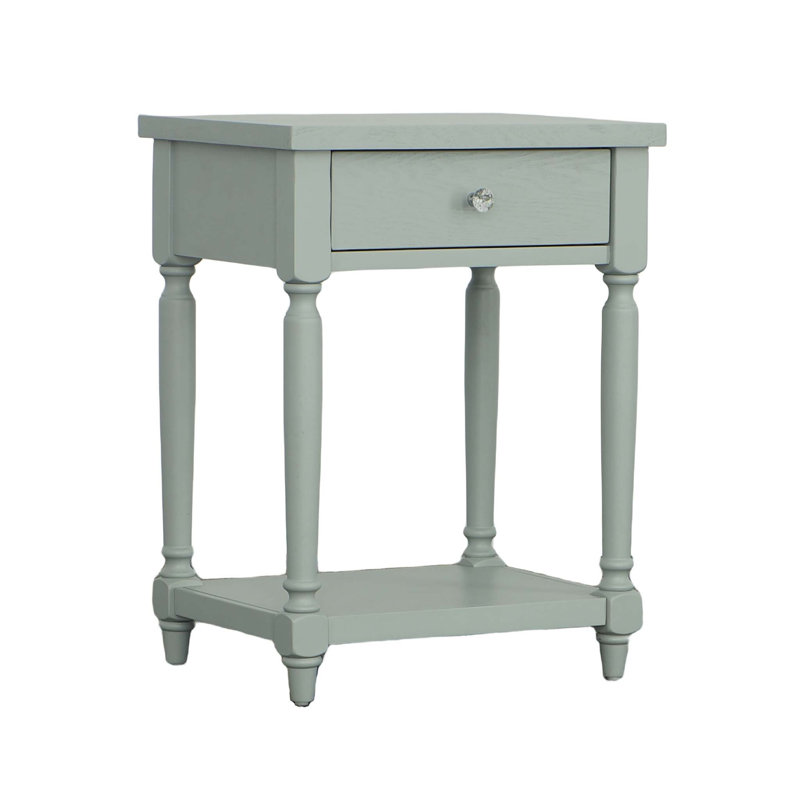Fentes End Table with Storage and Built-In Outlets, Paladina Gray