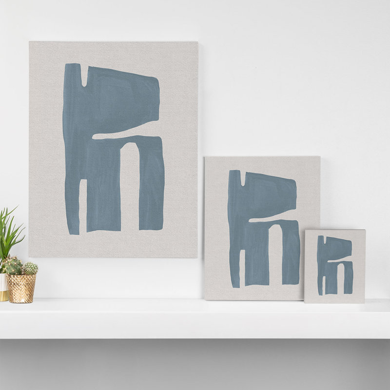Mid Century Blue II - reproduction sur toile, H 10 po x l 8 po