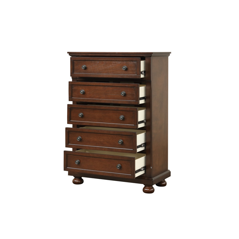 Tudor 5 Drawer Chest, Rustic Cherry