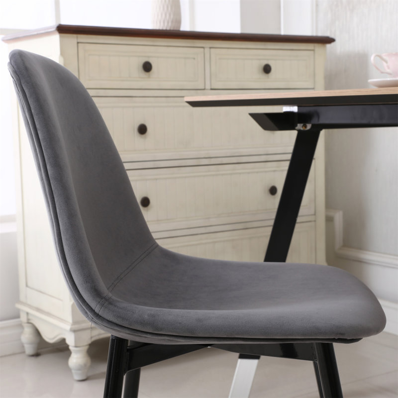 Lassan Contemporary Fabric Dining Chairs, Set Of 4, Gray