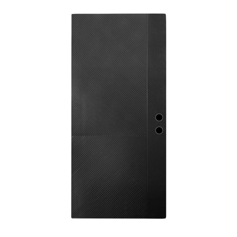 36" X 80" Contemporary Pure Black Fiberglass Front Door, Left Hand/Inswing