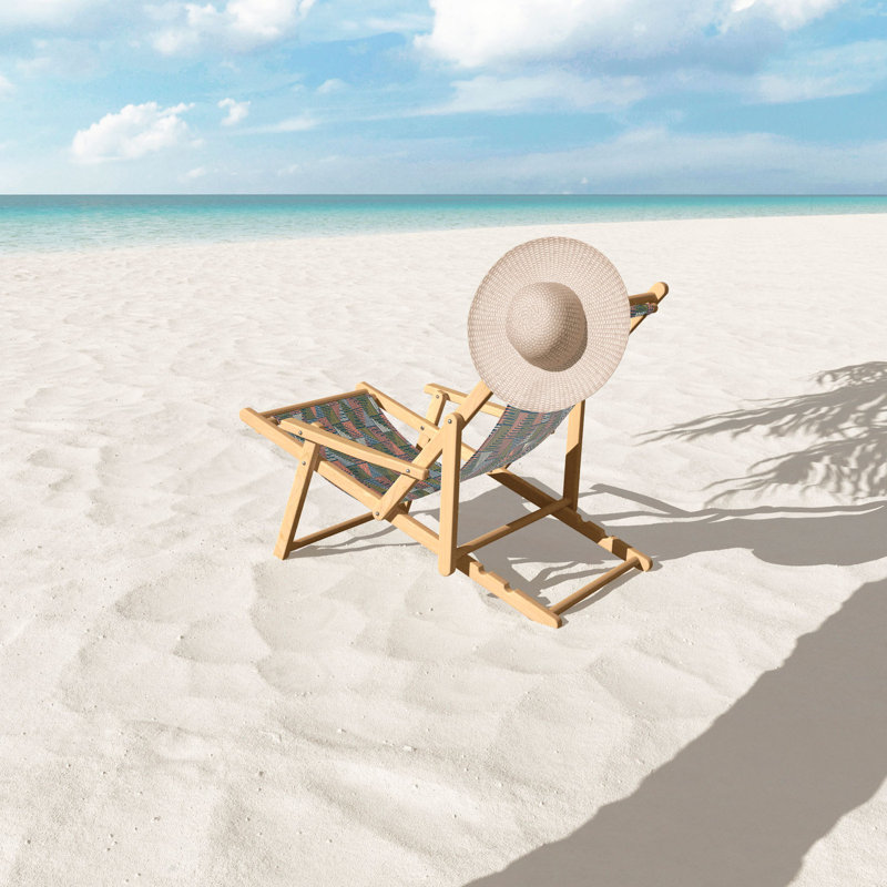 Folding Beach Chair, Black/Pink/Blue