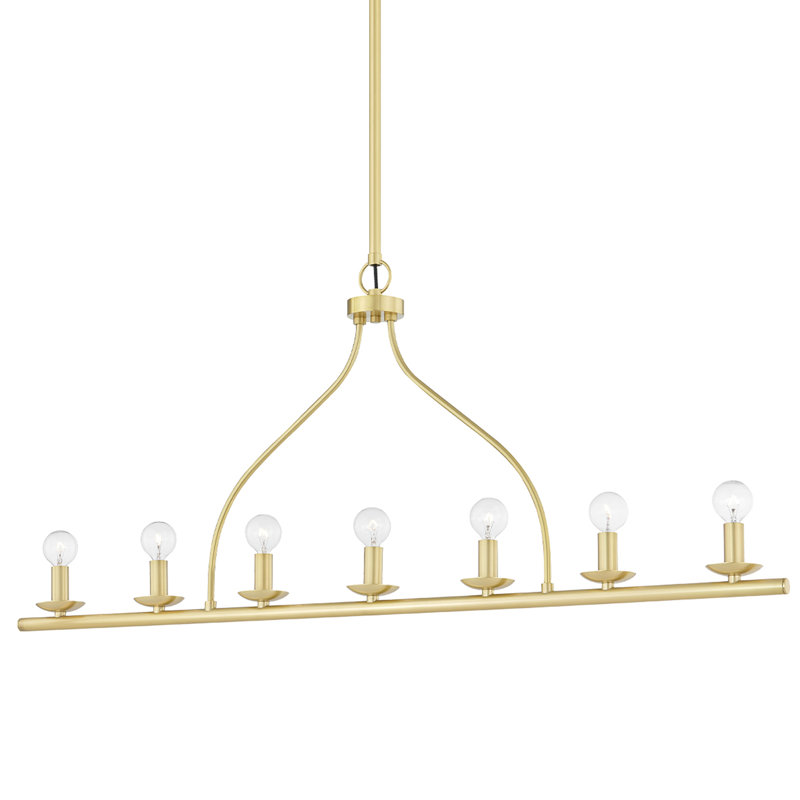 Kendra 7 - Light Kitchen Island Pendant, Aged Brass
