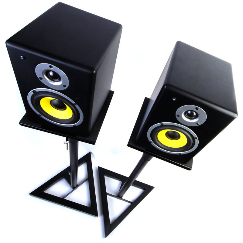 150cm Premium Floor Fixed Height Speaker Stand (Pair) For Studio Monitors And Hi-Fi Loudspeakers - Create Truer Mixes With Optimum Loudspeaker/Monitor Height And Positioning With Rotating Plate For Speakers