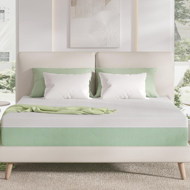 Matelas vert en mousse viscoélastique imprégnée de gel à mémoire de forme, 10", Grand lit