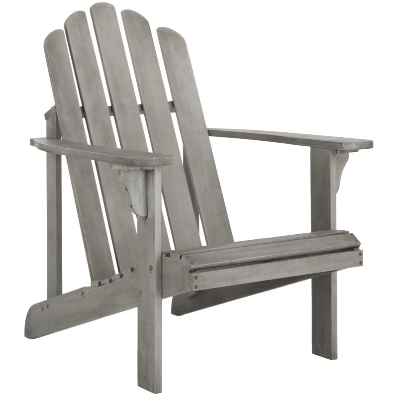 Chaise Adirondack en bois massif Burgess, Gris délavé