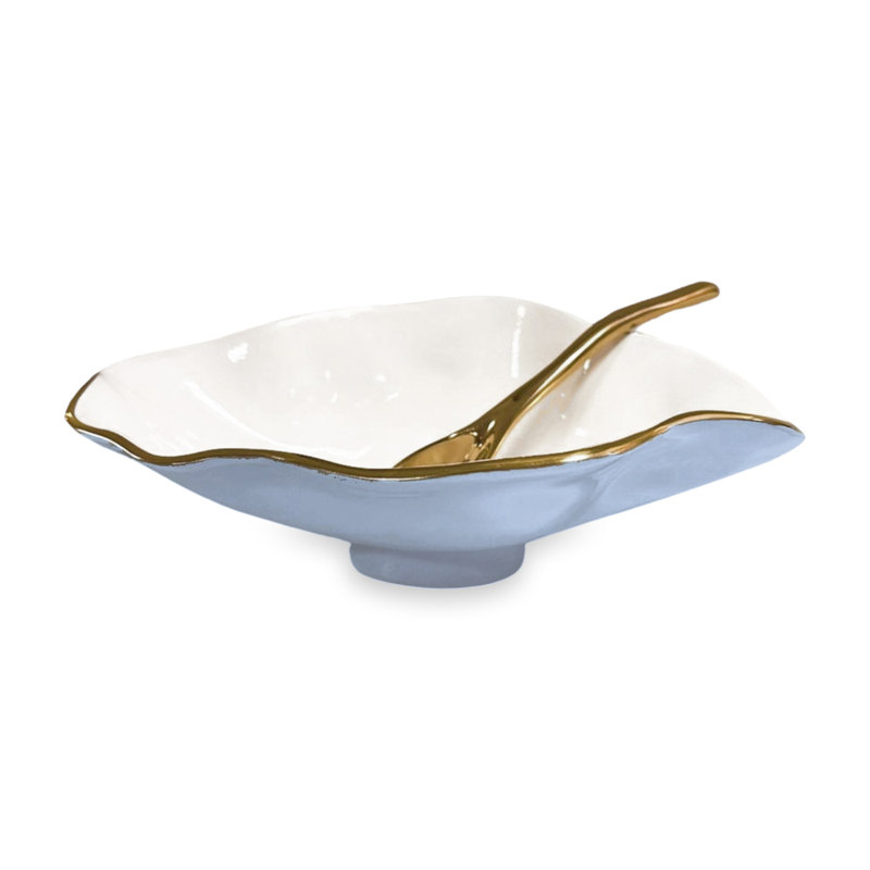 Encanto Serving Bowl, Purple/White/Gold