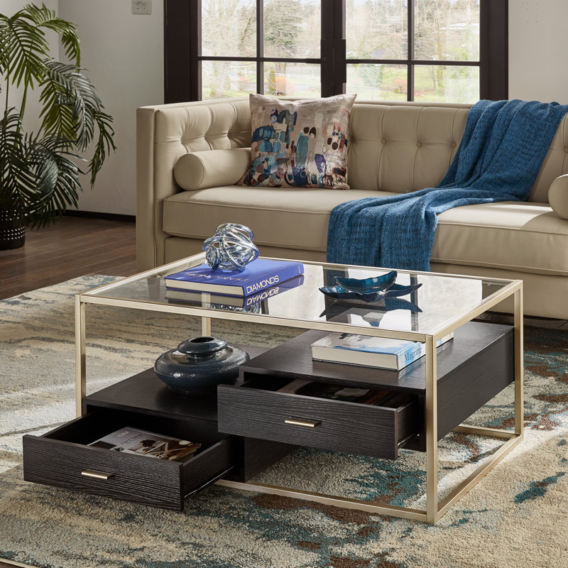 Phelim Glass Top Coffee Table