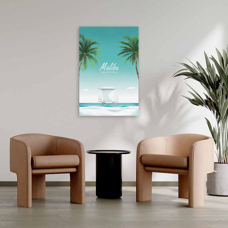 Malibu - Adventure Beach - art californien bleu, H 36 po x l 24 po