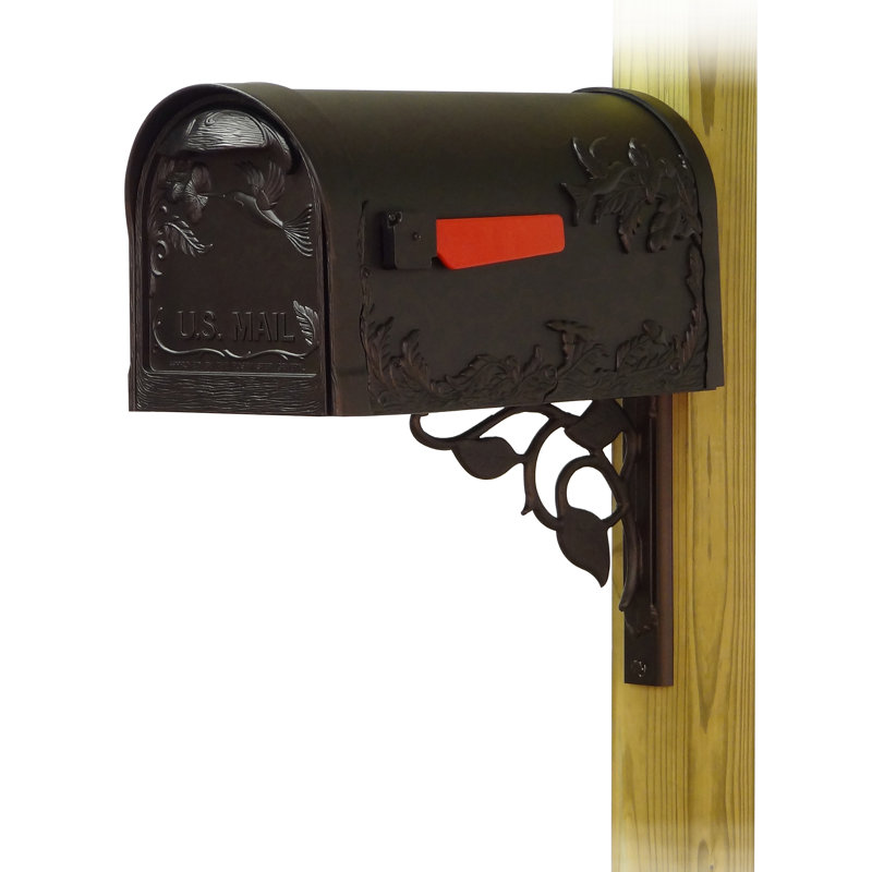 Hummingbird Aluminum Post Mounted Mailbox