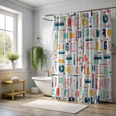Glyphs - Rideau de douche Premium