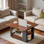 Table basse / table d'appoint moderne 27,6 po avec plateau pliable et roulettes (table incluse seulement)-442051461