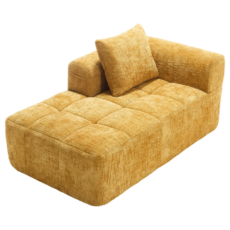 Chenille jaune, éponge haute et design élégant pour un appartement confortable, détail, Jaune