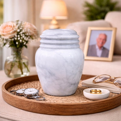 Marble Keepsake Cremation Urn, Badal Grey
