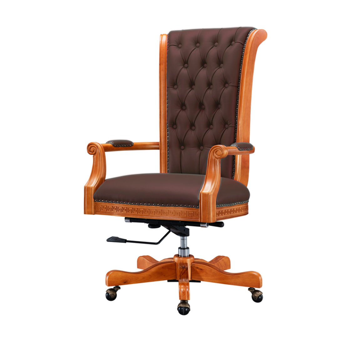 Genuine Leather Executive Chair Fleur De Lis Living Frame 