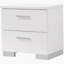Table de chevet blanche 2 tiroirs ultrabrillante