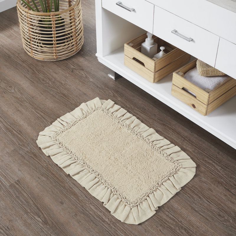 Dathan 100% Cotton Non-Slip Bath Mat, 20" W x 30" L, Vintage Tan