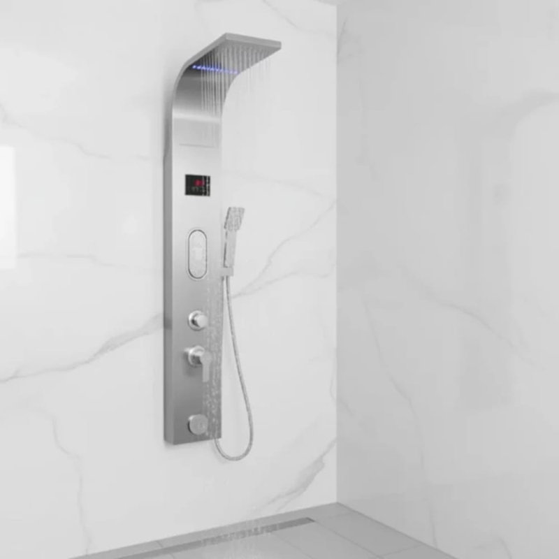 Tour de panneau de douche de luxe avec écran à DEL Zm6211 - Argent, Argent
