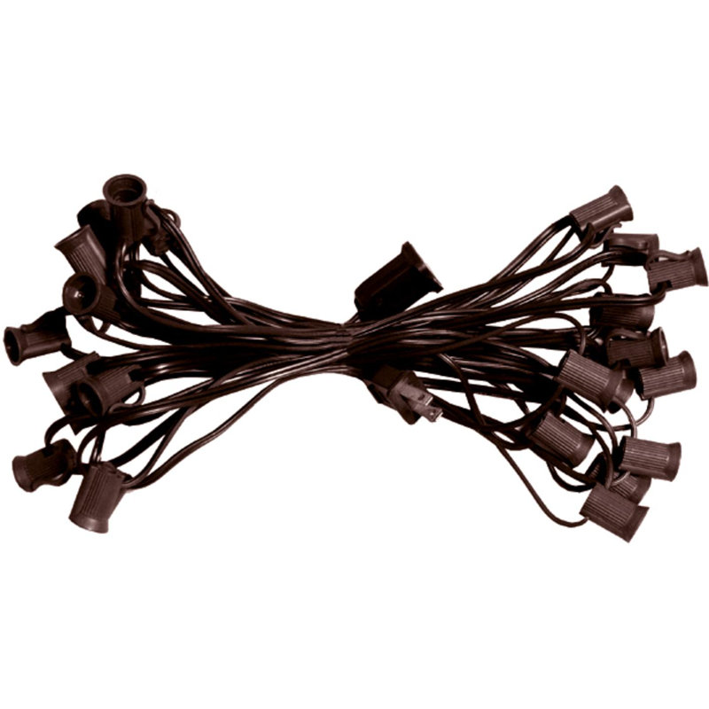Ensemble de douilles de Noël commerciales C9, H 3,5 po x l 300 po x P 3,5 po, Brun