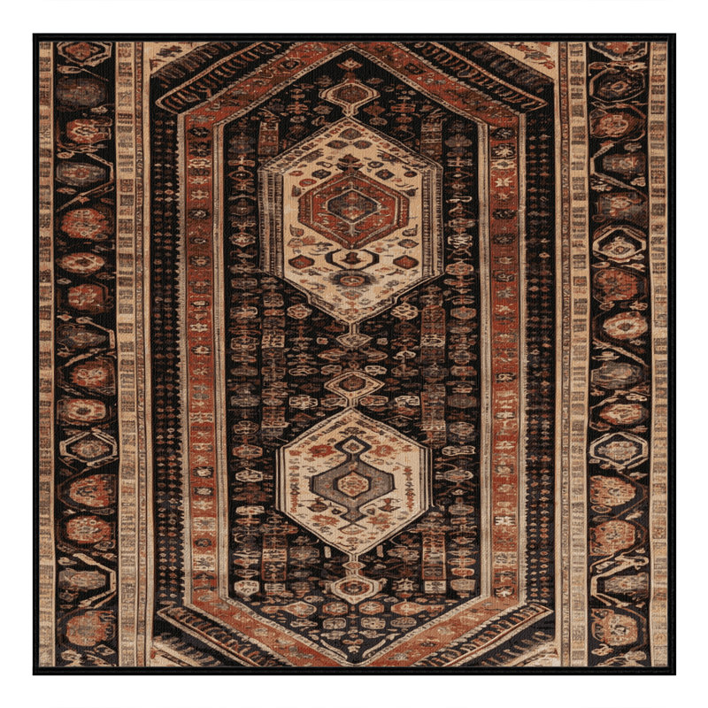 Machine Washable Turkish Brown Area Rug, Square 8'