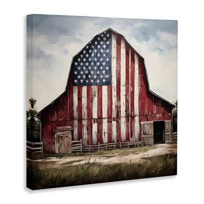 Americana Barn View Canvas Wall Art by Petal Prints Design
