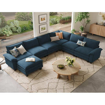 Canapé modulaire de coin en U avec repose-pieds de 153 po Colbey