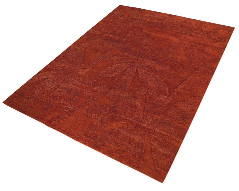 Paradise Floral Area Rug in Orange/Red, Rectangle 9' x 12'