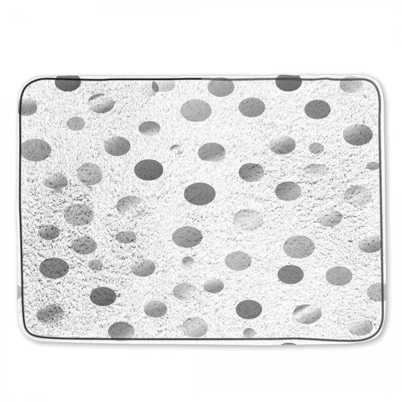 Motif de tapis de bain à pois moderne pour salle de bain, Simple - L 24 po x l 17 po, Pois gris